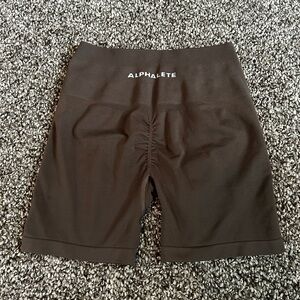 Alphalete Woman’s pack of 2 workout Shorts Brown and Grey size S